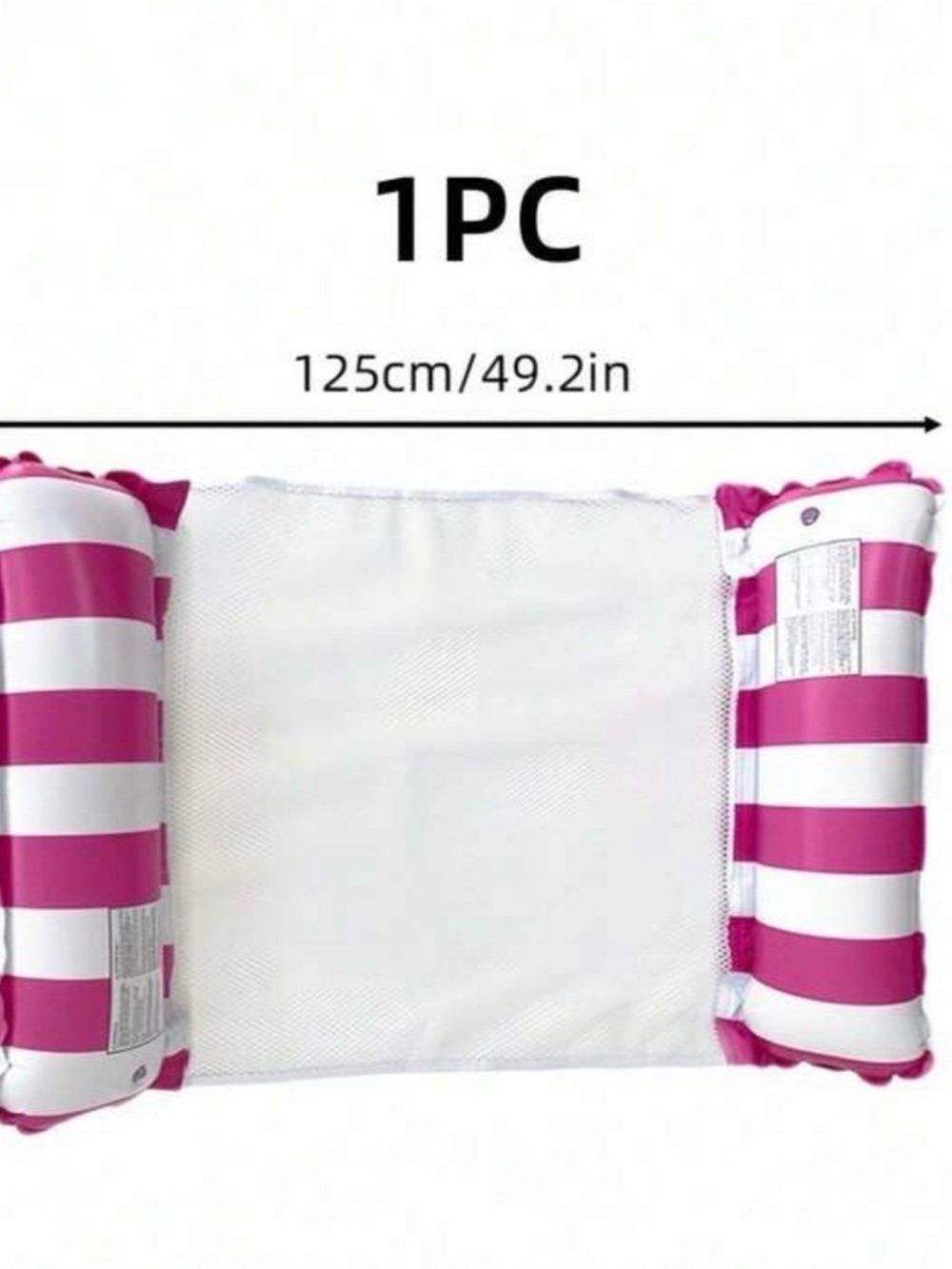 Pink and White Inflatable Pool Float Lounger